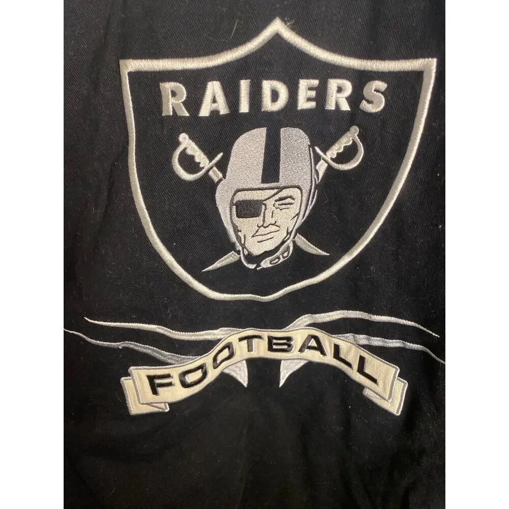 Las Vegas Raiders NFL Jacket 5XL Corduroy Style Black Gray Heavyweight